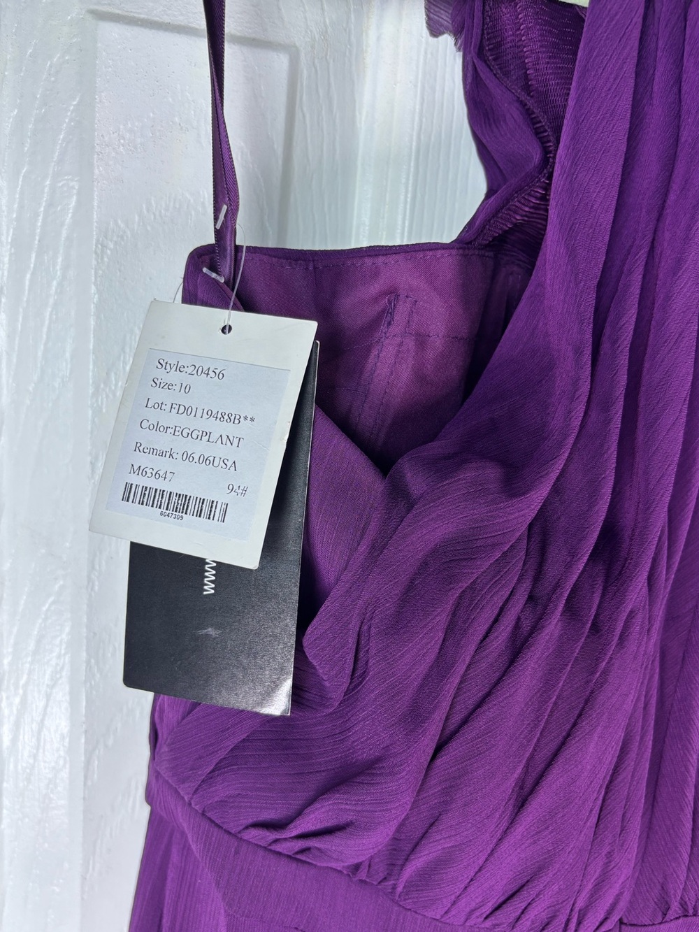 Morilee Elegant Purple Halter Maxi Dress with Floral Neckline - Picture 7 of 15